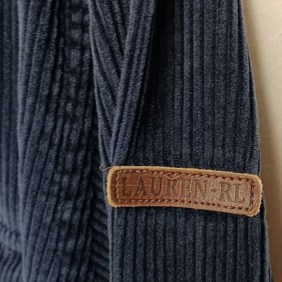 Lauren Ralph Lauren Womens Large Shirt Jacket Blue Corduroy Wide Wale Oversized - Picture 8 of 10